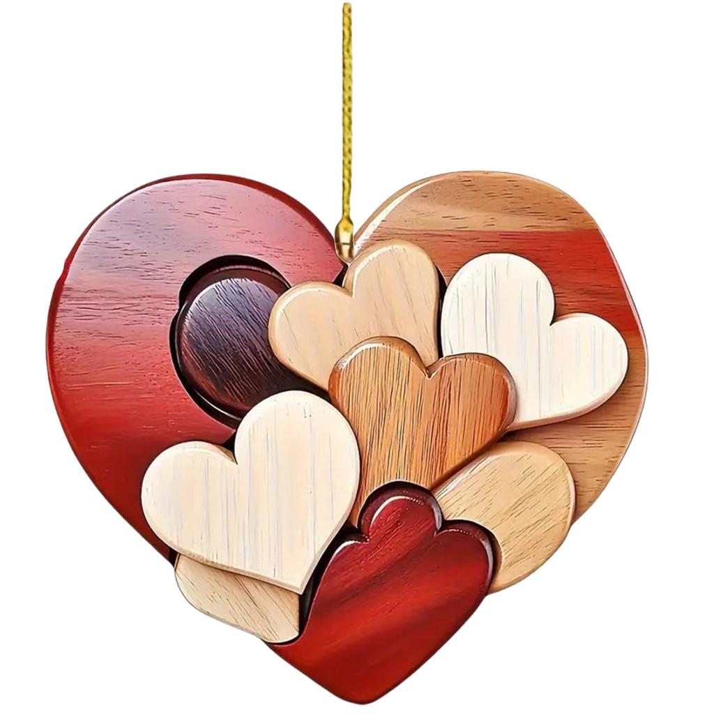 2DWooden Heart Valentine's Day Gift Vintage Home Decoration Crafts Wedding Decoration Venue Layout