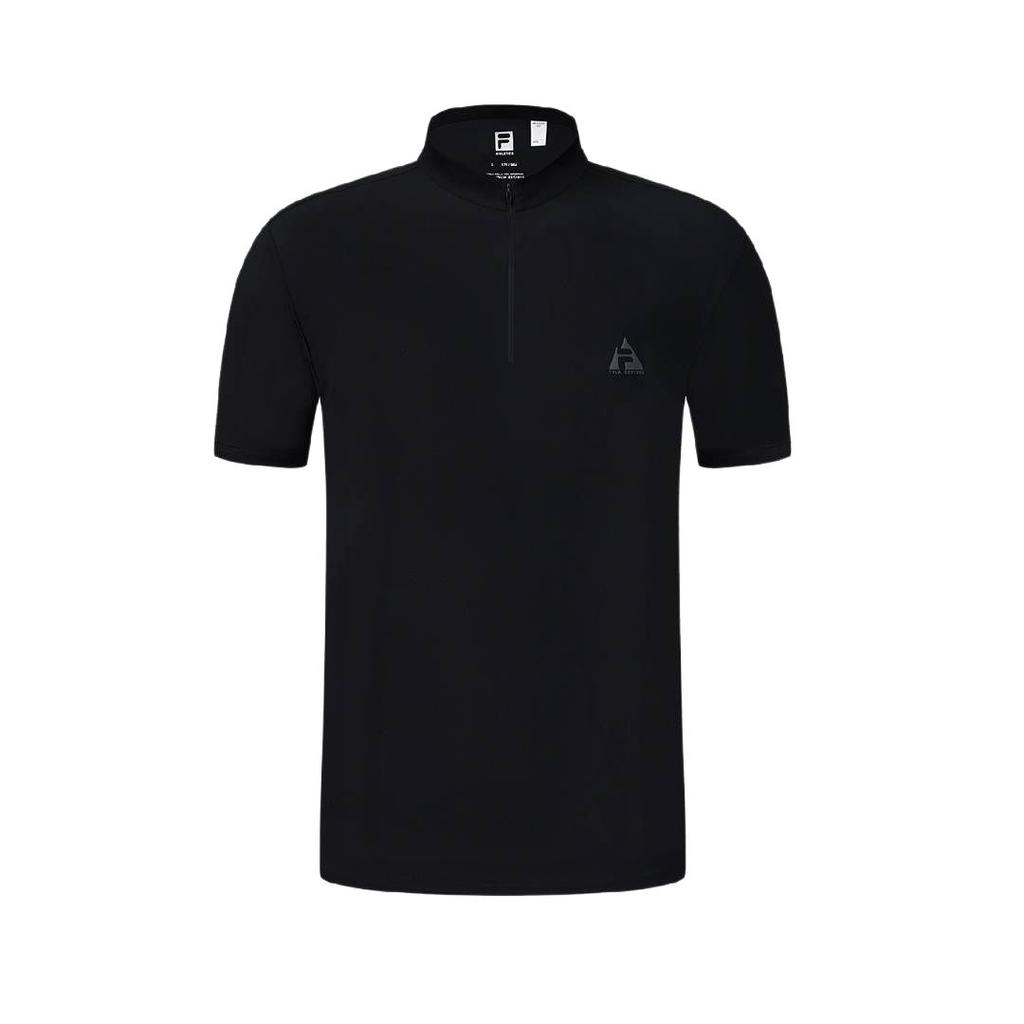 Men's FILA EXPLORE T-Shirts Men's Pitch Black Stand Collar Moderate