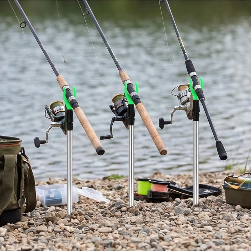5Pcs Telescopic Fishing Rod Holder Aluminum Alloy Adjustable Fishing Stand Adjustable Extending Rod Rest For Outdoor Angling