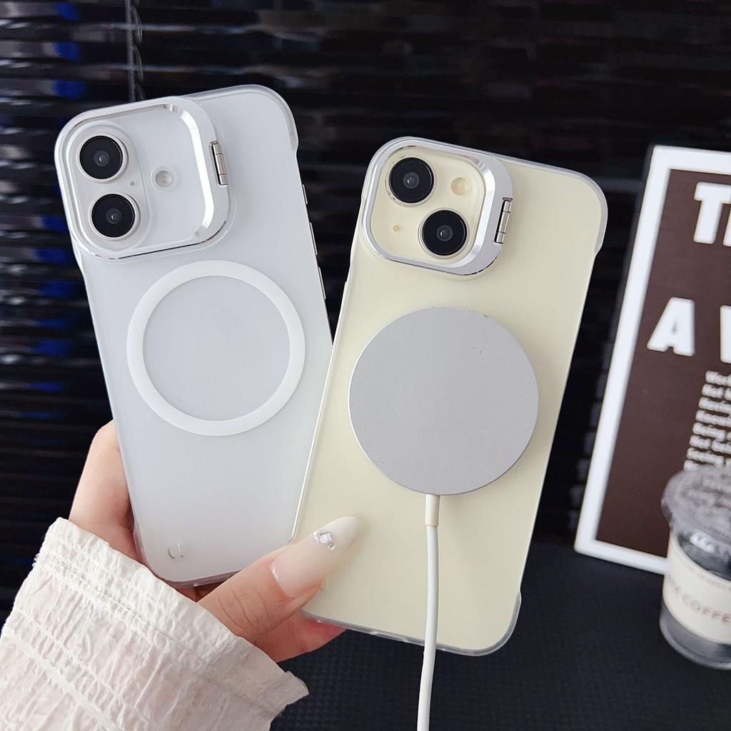 Frameless lens holder Magnetic mobile phone case is suitable for Apple 16PROMAX high transparency 13/14 holder SE4.