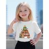 European Sizes Christmas Capybara Cotton Short-sleeved T-shirt American Fashion Cute Printed Girls' Bottoming Shirt Summer
