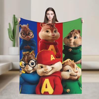 A-Alvin and the Chipmunks Blankets Fleece Soft Throw Blanket for Bed Bedroom Quilt