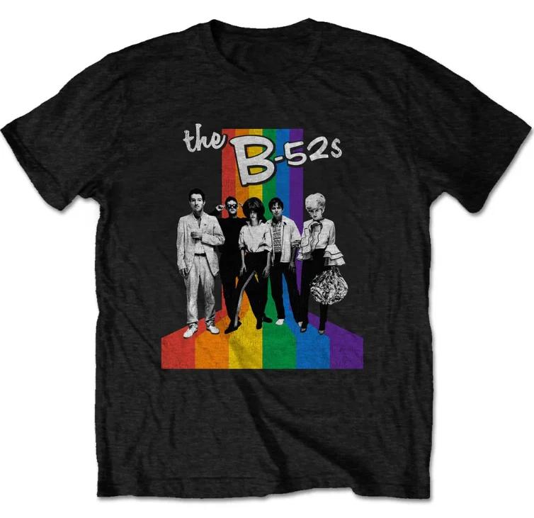 B52s Rainbow Stripes T-Shirt XL