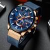 Curren-Men's Waterproof Leather Strap Quartz Watch Six Pin Multifunctional Calendar Watch