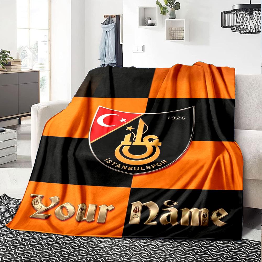 Name Custom Istanbulspor AS Print Flannel Blanket High Quality Warm Comfortable Cover for All Seasons Perfect for Gifts Home Decor