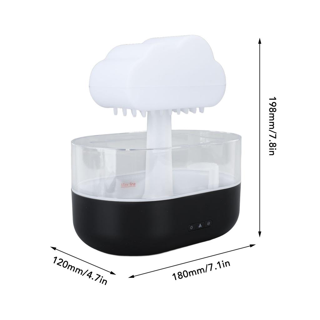200ml Rain Cloud Humidifier with 7 Colors LED Light Adjustable USB Powered Cloud Aromatherapy Diffuser for Sleeping Relaxing