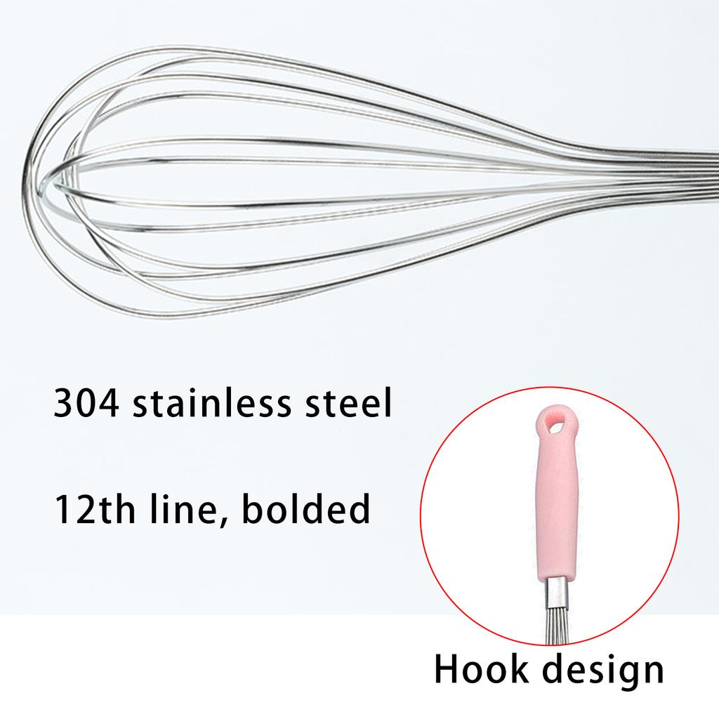 Easy to Clean Stainless Steel Whisk Manual Baking Mixing Tool for Cooking with Durable Stainless Steel Construction