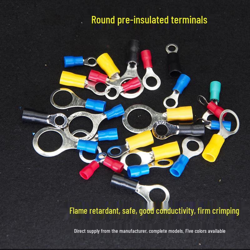 Pre-Insulated Circular Crimp Terminal Lugs – Copper Wire, 1000 Pack