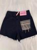 High-Waisted Vintage Ripped Black Denim Shorts - Women's 2025 Wide-Leg Summer Collection.