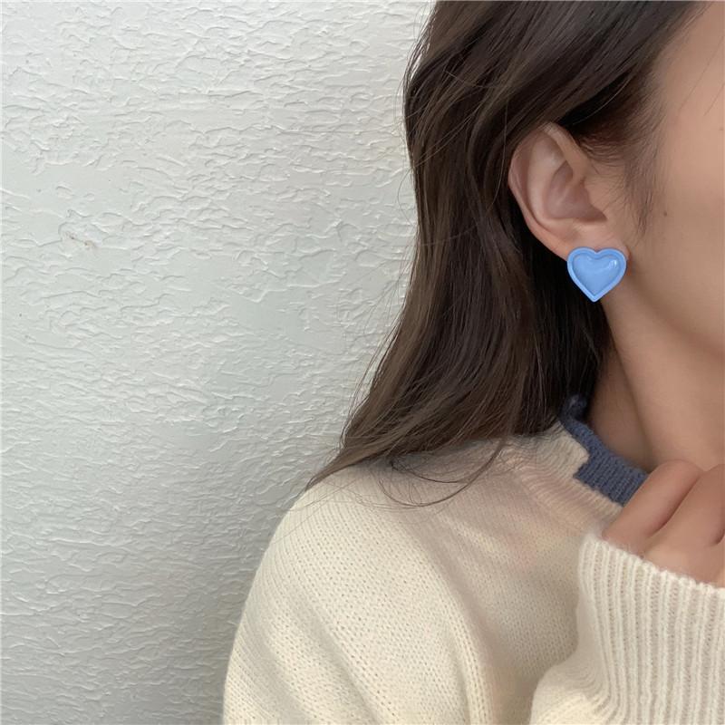 Love asymmetrical stud earrings new trendy women's summer niche design earrings simple temperament high-end earrings