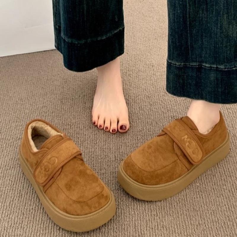 Nuove Scarpe in Cotone da Neve con Suola Spessa per Donna con Aggiunta di Pile e Caratteristiche Antiscivolo Ispessite