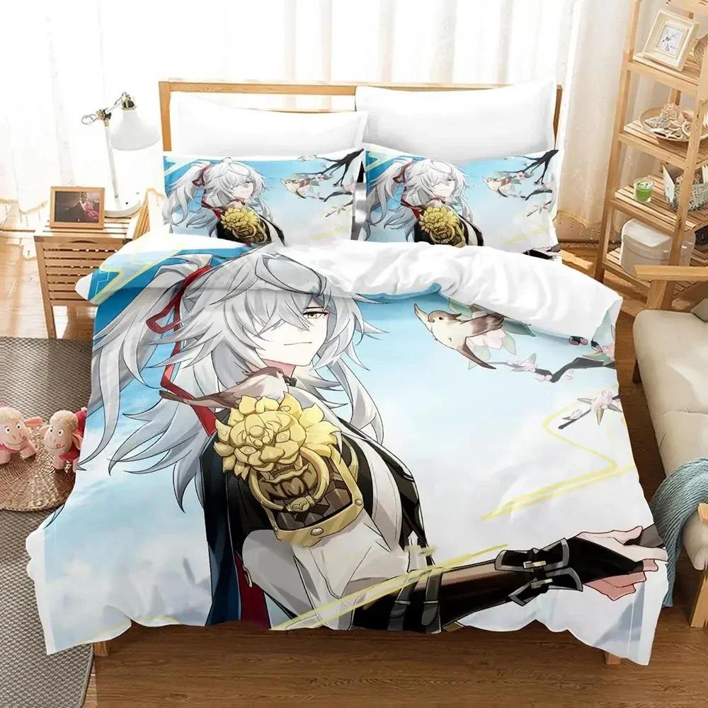 

Аниме Игра Honkai Star Rail Постельное белье Пододеяльник Постельный комплект Одеяло Наволочка Одеяло King Queen Size Постельное белье для мальчиков и взрослых EU Double 200x200cm