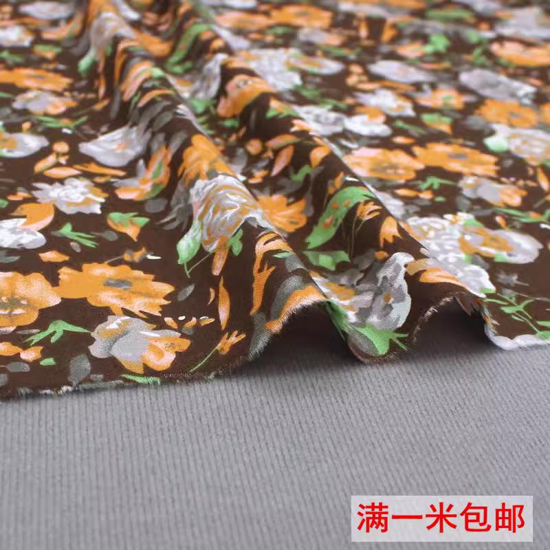 Vintage Sunflower Floral Printed Handmade Sewing Pattern Women Summer Dress Shirt Poplin Cotton Liberty Fabric By the Meters