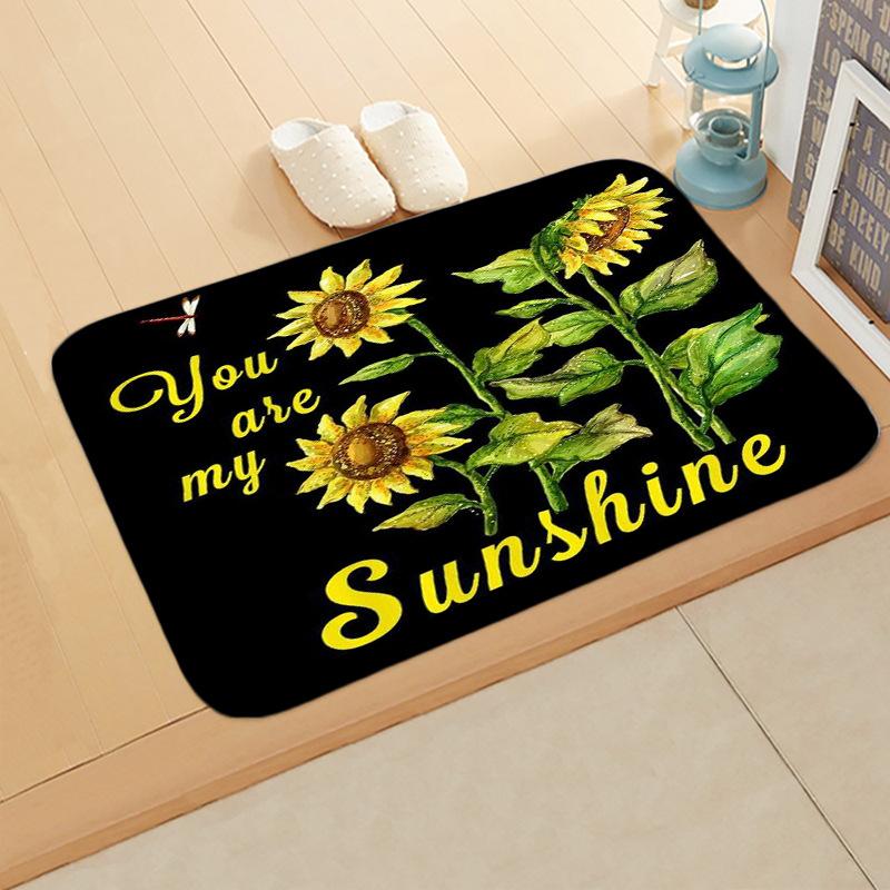 Carpet Kitchen Living Room Floor Mat Carpet Door Mat Sunflower Non-slip