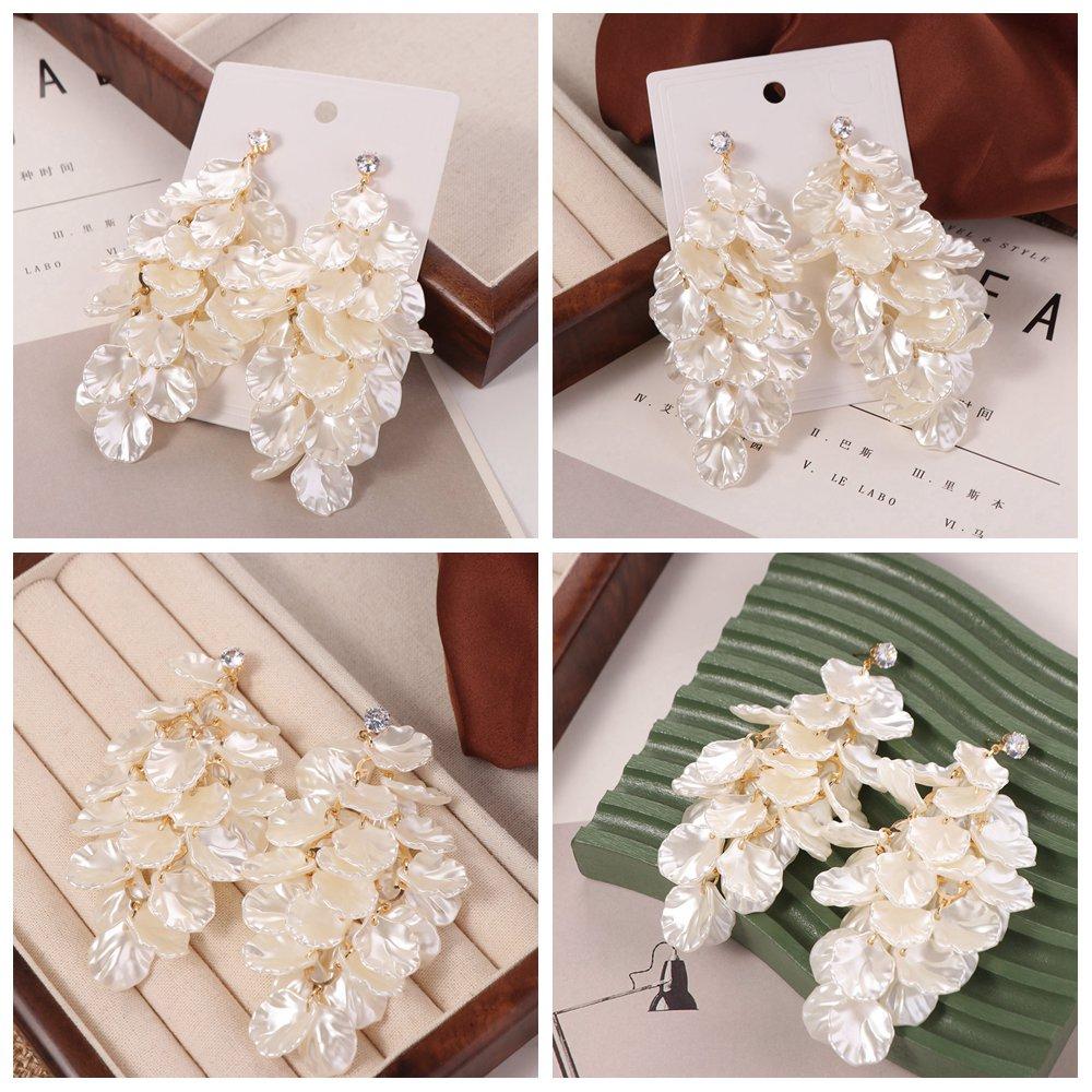 Exquisite Petals Tassel Earrings Jewelry Vintage Earrings Sweet Drop Earring  Party