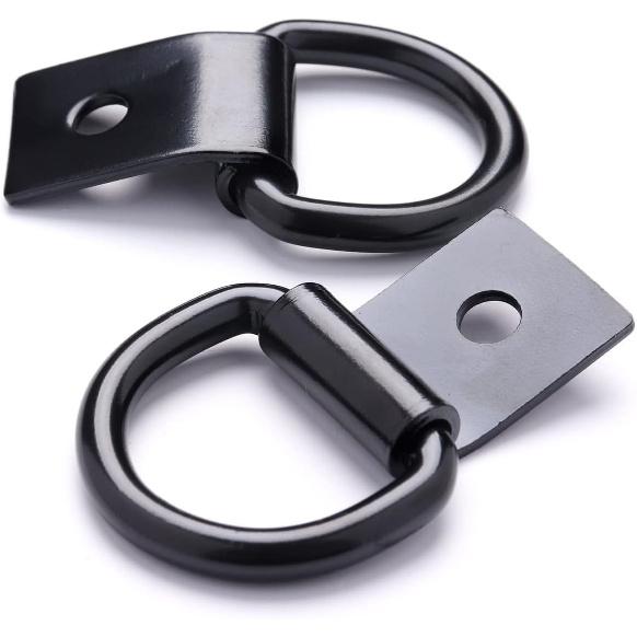 6 Pcs D-Ring Tie Down Anchors 1/4" Heavy Duty Steel Tie Down Hooks For Truck, Trailer, Camper, Warehouse, Garage, Boat, Cargo Control Surface Mount,