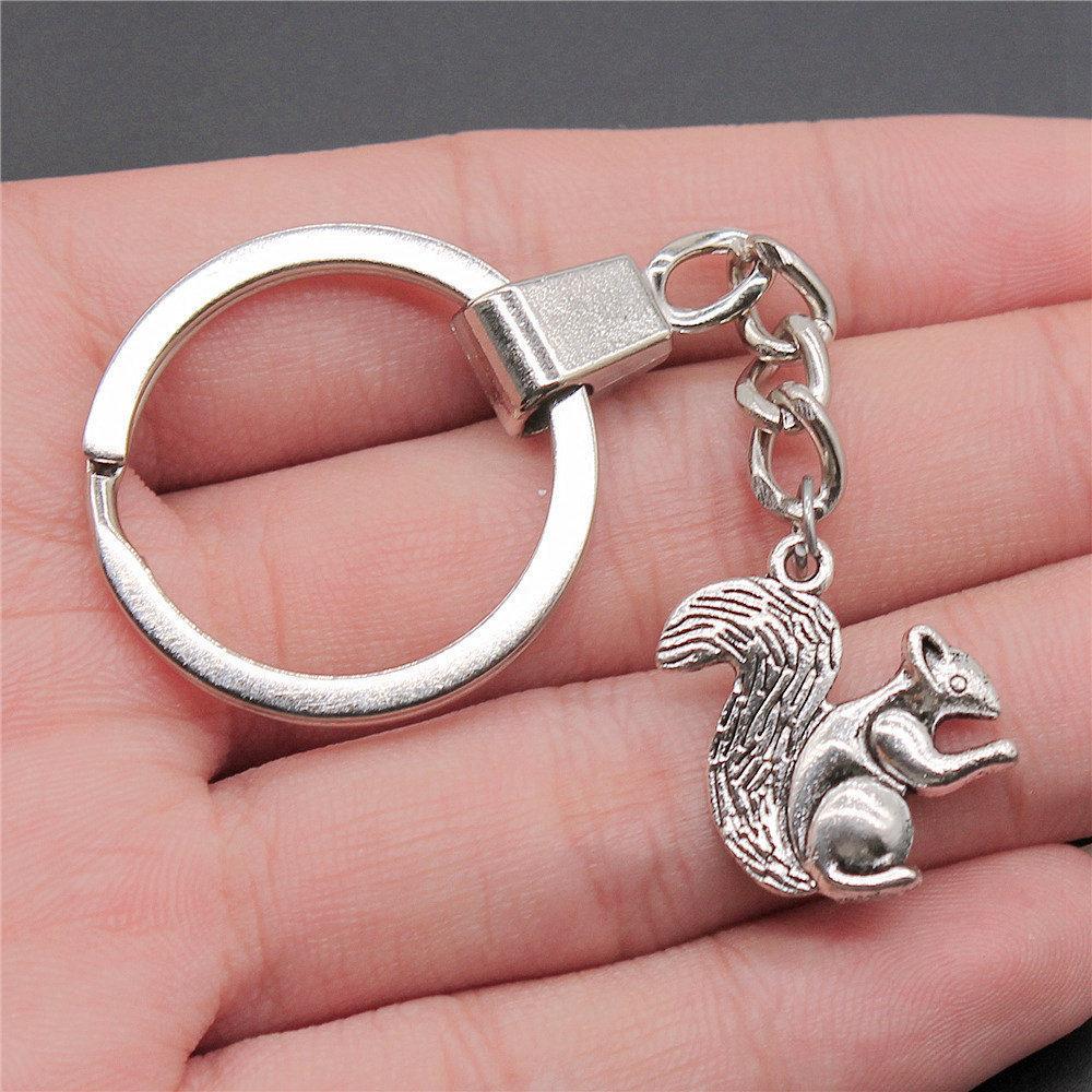 

Christmas Day Festive Pendant Antique Bronze Metal Keychain with 30mm Ring for Women New Arrival A28-1pcs-21x21mm