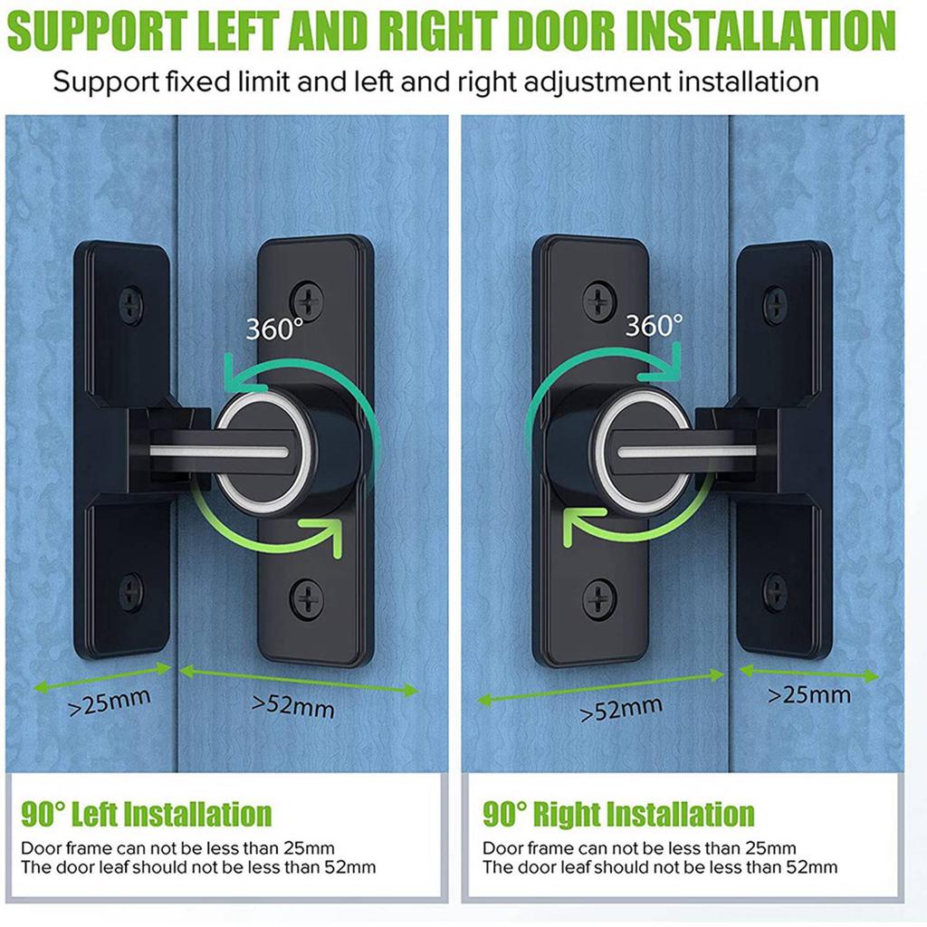 A84E-Barn Door Lock Hardware, 90 Degree Heavy Duty Gate Latches Flip Latch Safety Door Bolt Latch Lock 2 Pack