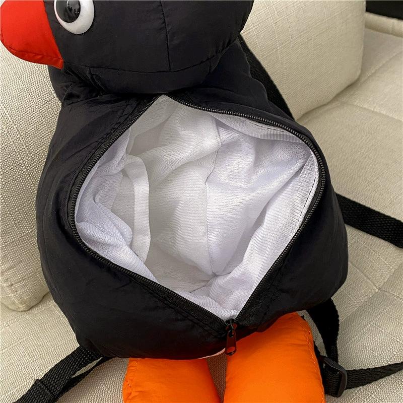 Zaini Peluche Pingu Carini Borsa Scuola Pinguino Cartone Animato Kawaii Versatile Bambola Moda Borsa a Spalla Borse per Pendolari Viaggio Regalo per Bambini