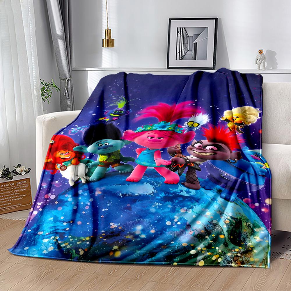 Trolls World Tour Blanket Soft Warm Cozy Suitable for Chair Bed Livingroom for All Seasons Modern Ideal Gift For Birthday Valentine'S Day