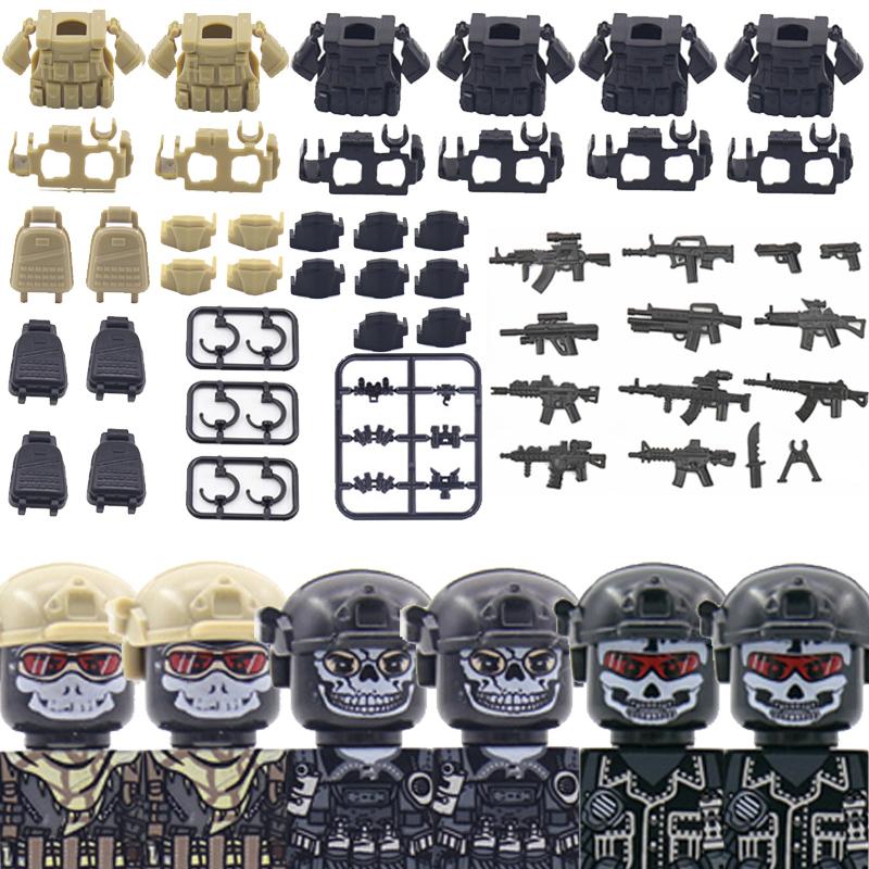 City SWAT Ghost Commando Figures Building Blocks Modern Police Special Forces UN Army Soldier Military Weapone Bricks Toys
