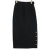 Chanel 93AW PO2116 Black Wool Tweet CC Logos Tight Long Skirt Skirt 36 blackUsed