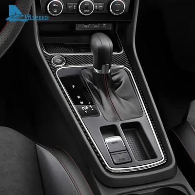 Real Soft Carbon Fiber Sticker For Seat Leon 2017 2018 2019 LHD RHD Car Gear Shift Outer Frame Panel Trim Interior Accessories