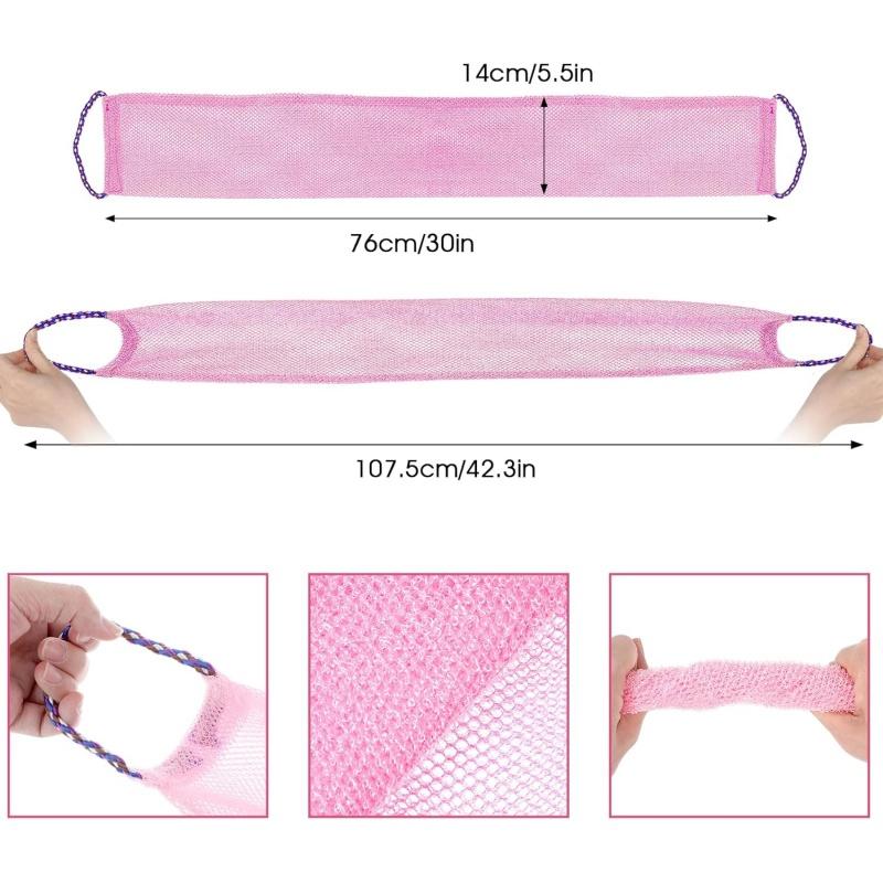 African Exfoliating Bath Net Set of 2,Extra Long Back Scrubber - Deep Cleansing Body Scrub for Shower,Exfoliator for Men & Women