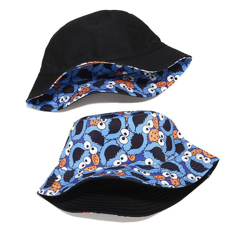 European and American Ins New Cartoon Pattern Bucket Hat Women's Street Trend Double-sided Basin Hat Men's Summer Outdoor Sun Hat