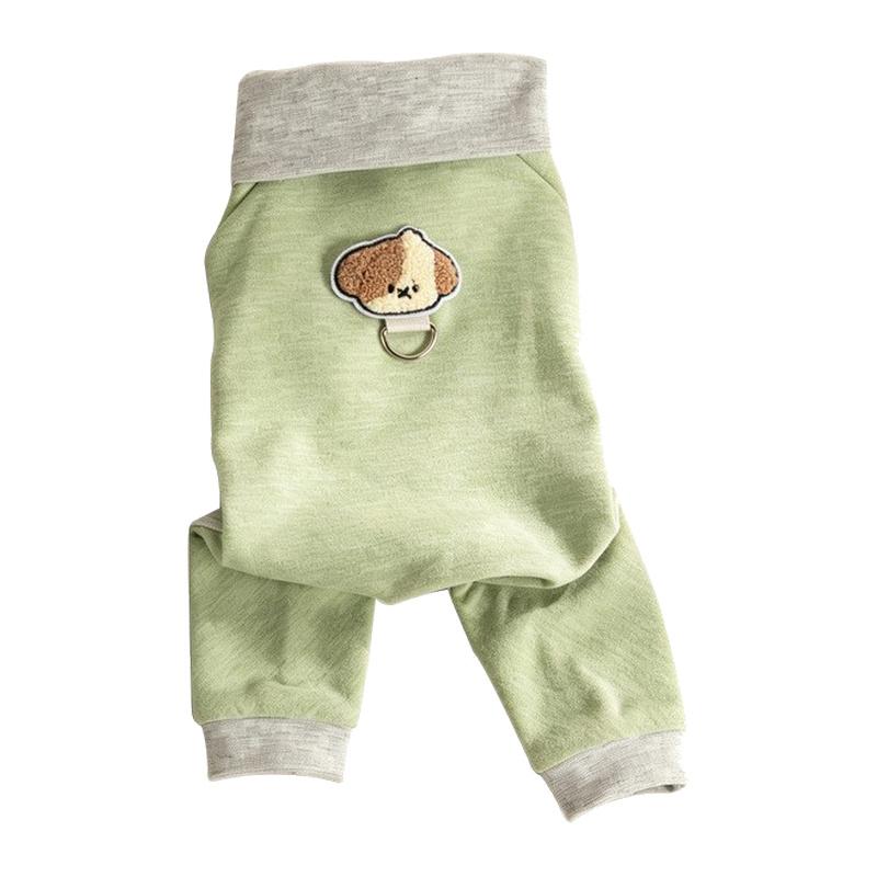 Dog Winter Classic Animal Print Super Soft Warm Elastic One-Piece Four-Legged Small Dog Home Clothing De Velvet Diagonal Collar