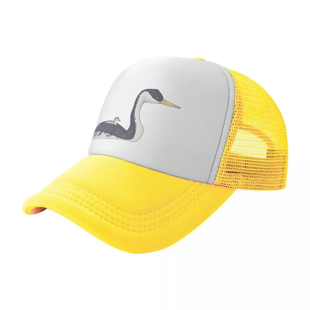 Western Grebe watercolor bird art Baseball Cap F cute tea Hat Mens Caps Womens