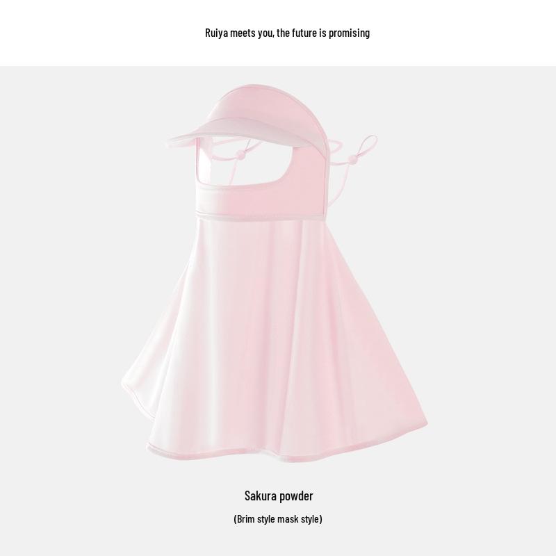 Ruiya Women's Summer Sunscreen Bikini Face Mask with Gradient Blush Design