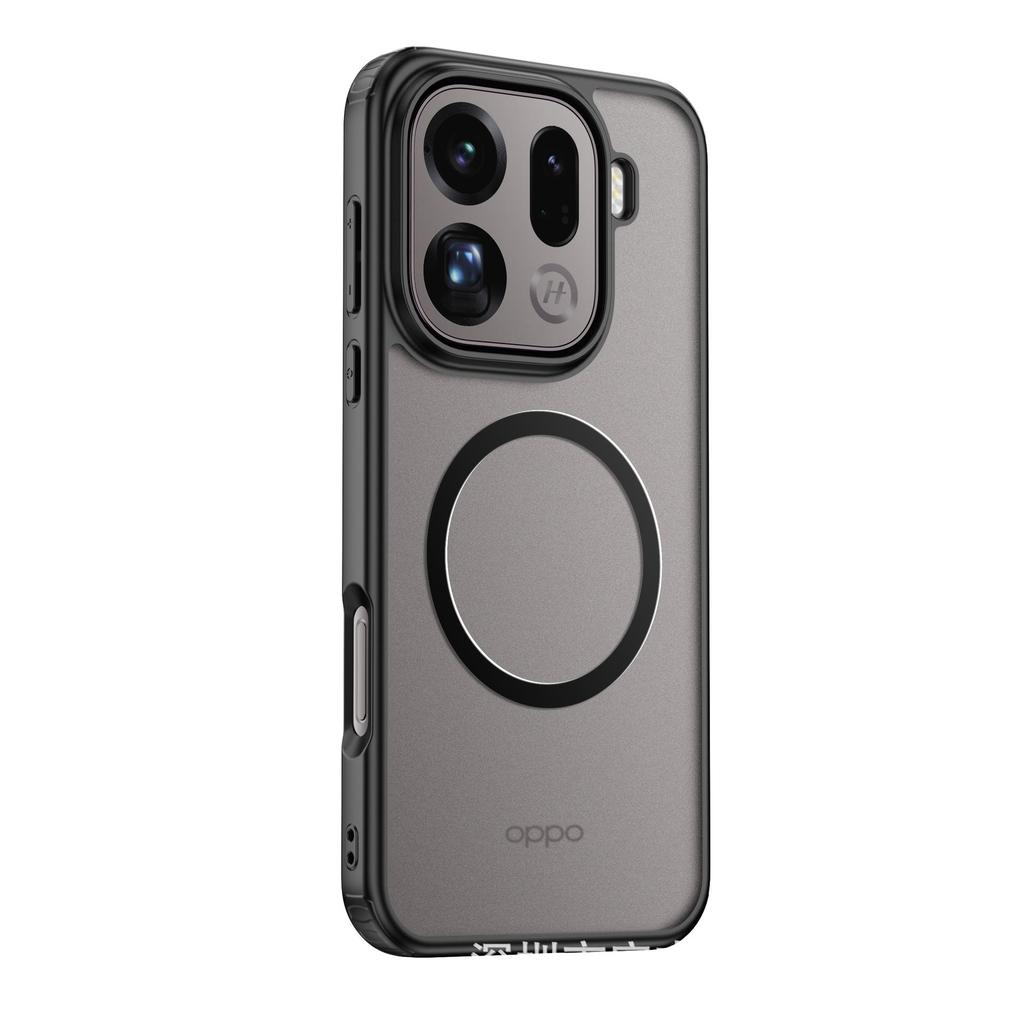 OPPO Find X9 Pro/Realme GT7 Magnetiskt Pansar Frostat Transparent Stöttåligt Telefonskal