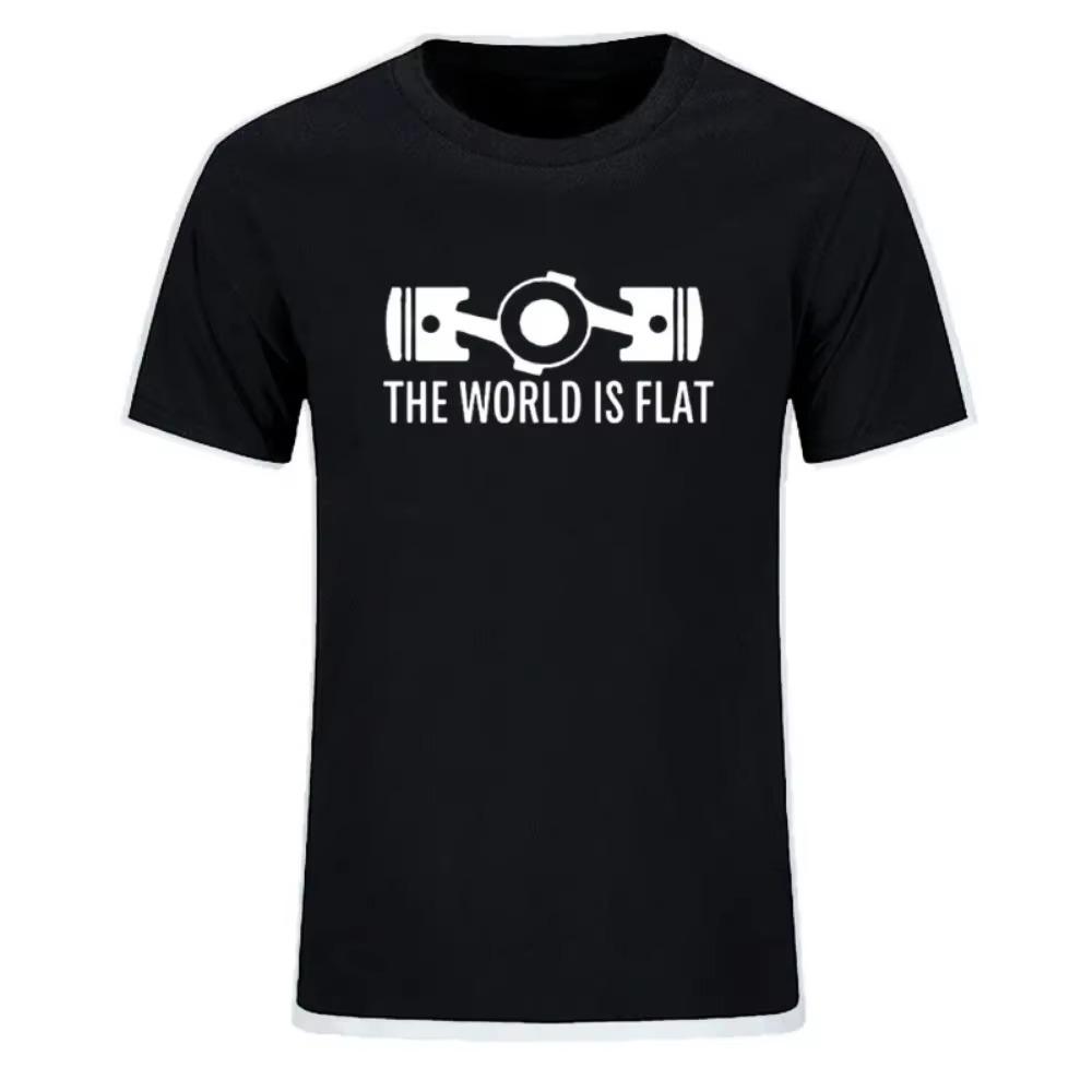 New Summer The World Is Flat Engine T Shirt Short Sleeve Custom T-shirts New Style Men O-neck Cotton T Shirts Fashion Streetwear