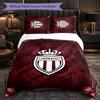 Monaco FC Themed Bedding 3Pcs Duvet Cover Set Decorative Bed Linen For Teen Room Home Decoration