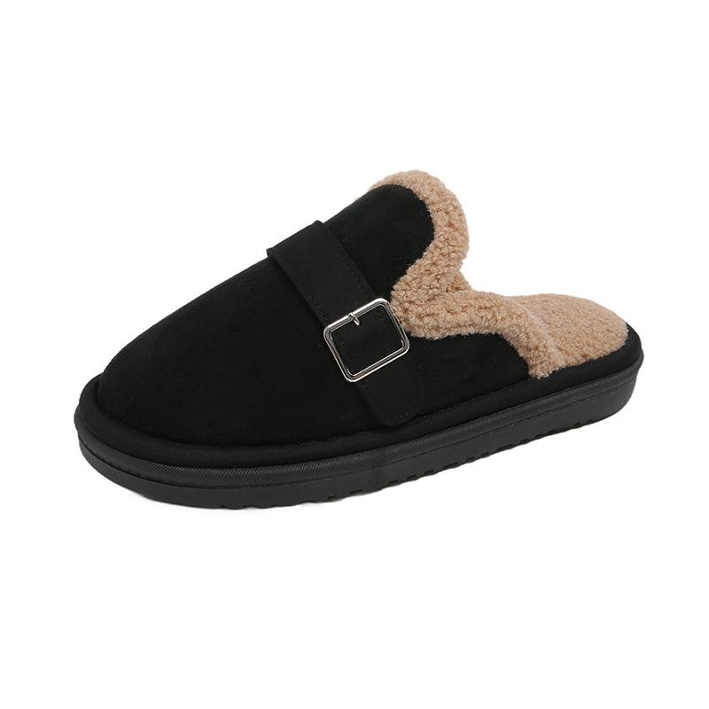 Fashion Winter Warm Women Slippers Simple Velvet Slippers for Outer Wear 2025 Autumn/Winter Cotton Trailers Winter Fashion Women's Shoes