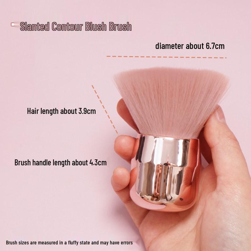 

Large Soft Bristle Loose Powder & Blush Brush with Flat/Round Head and Portable Short Handle