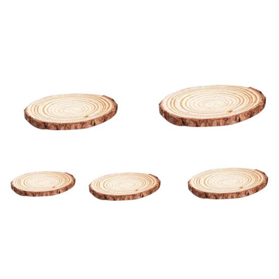 10 szt./zestaw Plasterki drewna Lekkie Twarde Okrągłe Niewykończone Kawałki Kory Sosnowej do Domu