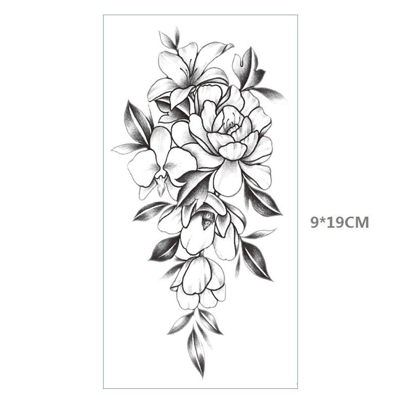 

Мелановый цветок бабочка рука бедро крышка татуировки наклейка водонепроницаемый имитация вечеринка одноразовый временный стикер 9*19MM