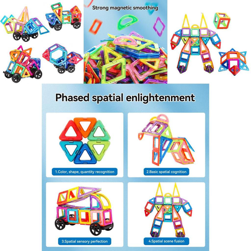 Magnetic Building Blocks Set For Boys With Colorful Dinosaur Theme Educational Toy