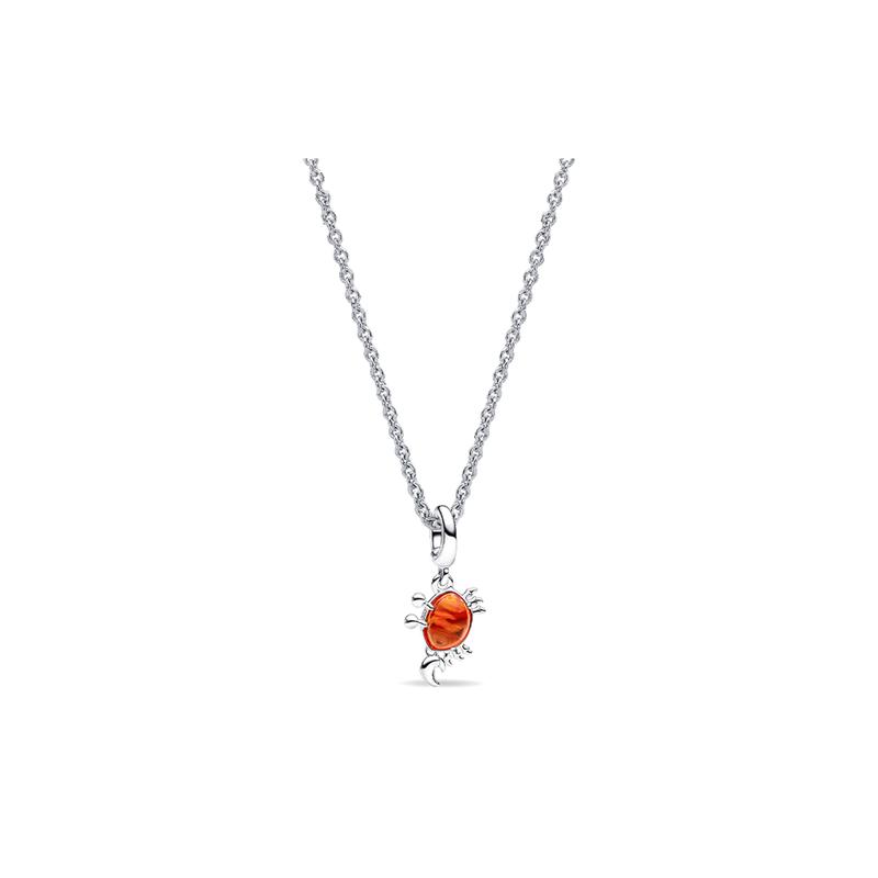 Pandora Crab-shaped decoration 925 silver synthetic cubic zirconia necklace women s silver ZT2720 серебряный