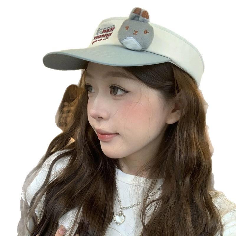 Cartoon Rabbit Empty Top Sun Protection Hat Running Sports Empty Top Hat Outdoor Sun Protection Can Tie A Ponytail Without A Top Baseball Hat