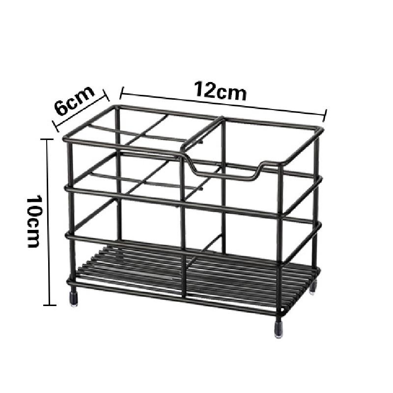 

Steel Stainless Bathroom Toothbrush Storage Rack Grid Pen Holder Versatile Neat Black