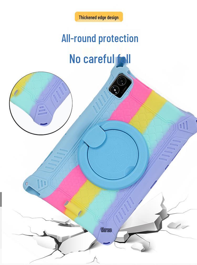 Rotatable Leather-Texture Silicone Case for Teclast T40 5G Tablet, Anti-Drop Protection