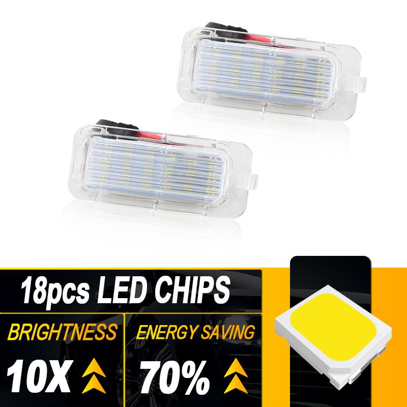 2pcs OEM Canbus LED Number License Plate Light Lamp For Ford Focus 5d 2009-up Mondeo 2008-up Fiseta 2009-up 6000k White 12V