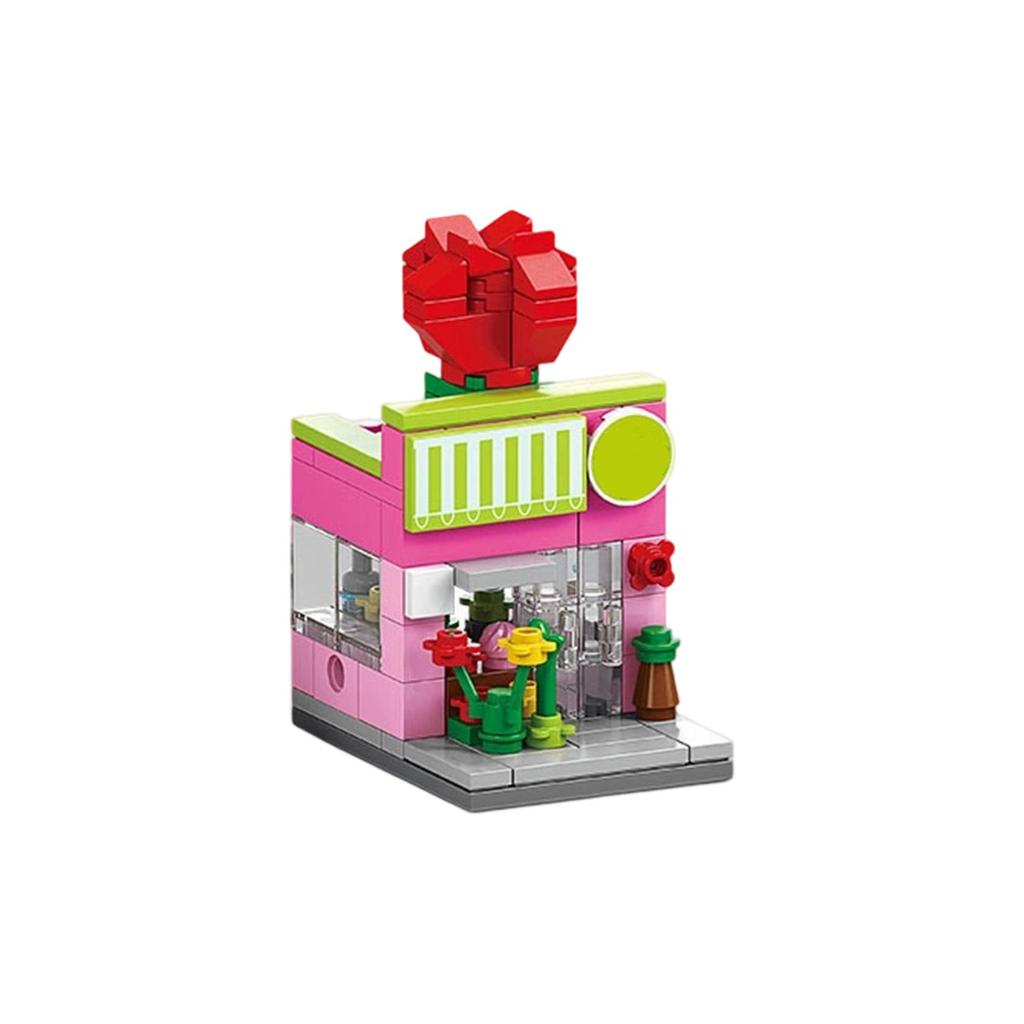 Children's Small  Street View Building , City Building Models Compatible With Puzzle Assembly, Boys' And Girls' Toys