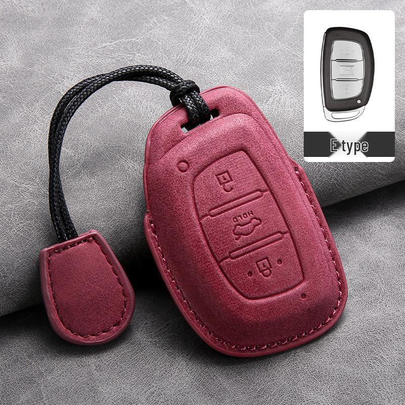 Nyckelfodral i läder för Hyundai: Kompatibel med IX35, Elantra, Mistra, Veloster, IX25, Verna