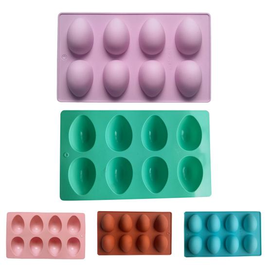 Molde de Silicona para Hornear Huevo de Pascua Molde Flexible Antiadherente para Chocolate Pastel Pudín Gelatina Reutilizable Fácil Desmoldeo Herramienta para Hacer Postres Jabón Casero