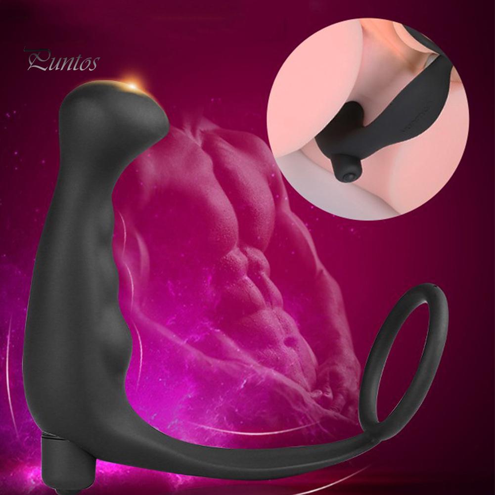 Adult Sex Toy Men Anal Plug Silicone Vibrator Prostate Ring G-Port Massager