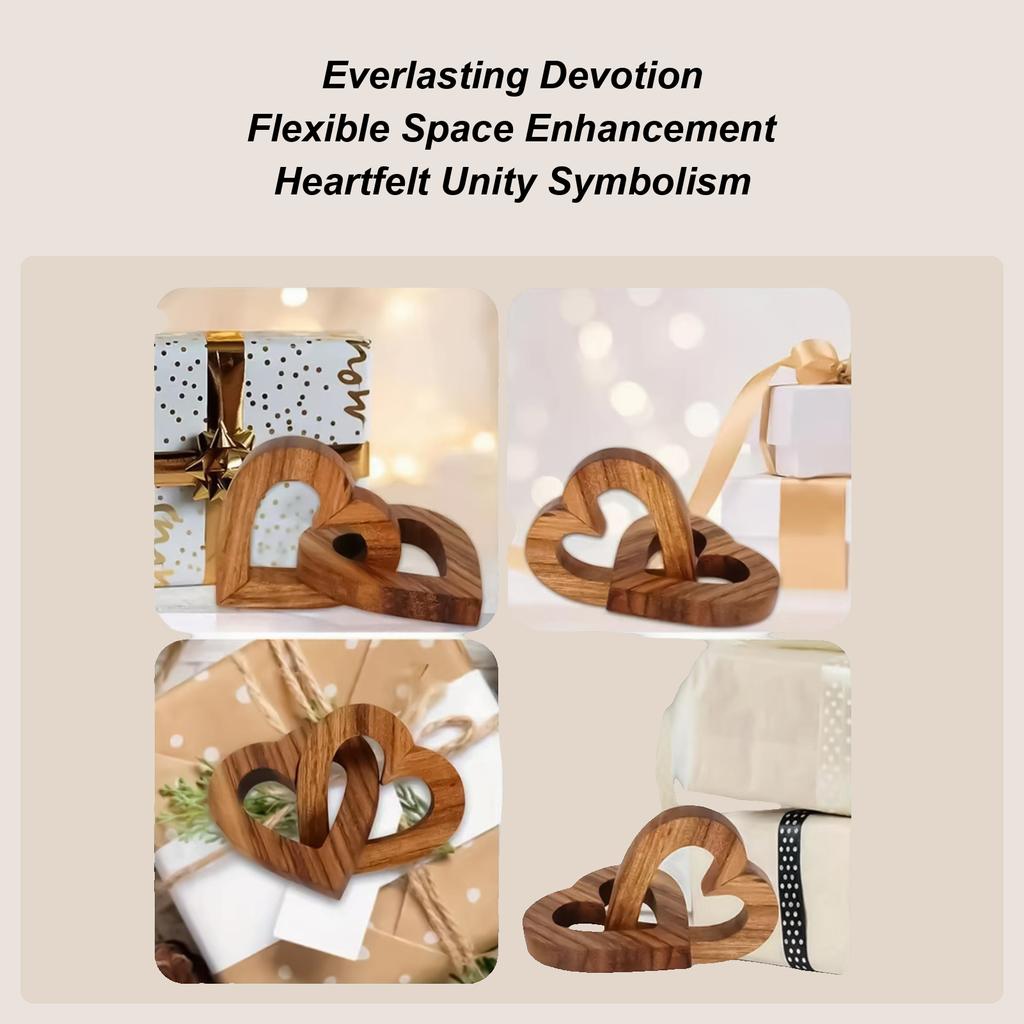 Ineinandergreifende Holzherzen Holz-Desktop-Dekor Romantisches Verbundenes Herz-Bastelprojekt Für Frischvermählte Paare Heimdekorateure Bastelliebhaber